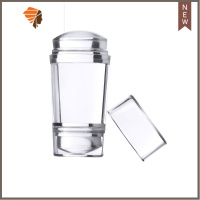 网红美甲法式指甲款式双头印章硅胶盖贴透明头带钢板模板转印工具 三维工匠 [双头美甲印章]送小调色板美甲贴