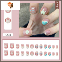 新款手成品穿戴式美甲女假指甲夏天可拆卸美甲贴甲片全贴 三维工匠 紫红色 R238