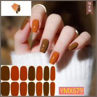 新年款美甲贴纸成品防水纯色豹纹网红ins风全贴贴片指甲贴纸 三维工匠 YMX679