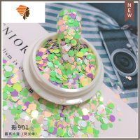 小红书新款超闪网红美甲七彩色混合款贴片指甲装饰品 三维工匠 新901圆亮片混(荧光绿)美甲贴