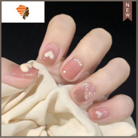 少女心立体指甲贴片网红防水持久穿戴美甲贴成品可反复拆卸假指甲 三维工匠 豆沙爱心 送工具包