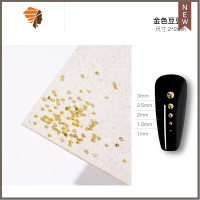 金属美甲饰品半圆铆钉光面贴片金色平底实心半球指甲装饰品100颗 三维工匠 金色半圆豆豆2mm(100颗)美甲贴