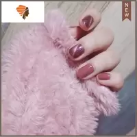 猫眼美甲贴片成品假指甲贴可拆卸防水贴纸孕妇可用穿戴甲显白甲片 三维工匠 猫眼豆沙紫红