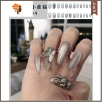 穿戴美甲贴片成品可取可带糖果渐变泫雅风学生孕妇用拆卸式假指甲 三维工匠 ⑦241晶石小熊猫