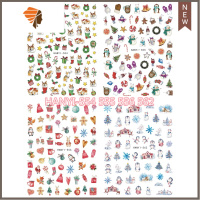 圣诞节美甲贴纸白色雪花麋鹿圣诞老人节日卡通自带背胶指甲贴花 三维工匠 HANYI-554 555 556 562,4张/