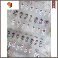 tomoni嗜血玫瑰贴花立体浮雕贴画日式滴血黑白红线稿美甲贴纸 三维工匠 to909嗜血玫瑰(浮雕款)