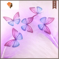 美甲小蝴蝶饰品脸部贴花创意眼妆贴脸上的饰品带水钻写真影楼拍照 三维工匠 4厘米大蝴蝶蓝紫一包5个 送胶+镊子S-0美甲贴