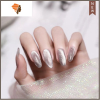 猫眼美甲贴片成品假指甲贴可拆卸防水贴纸孕妇可用穿戴甲显白甲片 三维工匠 猫眼晶石圆尖头