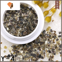 网红日式热卖美甲金属云母片超薄古铜片矿物石碎片指甲饰品贴亮片 三维工匠 LP29古铜色云母片美甲贴