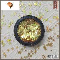 美甲新款镭射银四角星星幻彩镭射十字星辰亮片网红指甲贴片装饰品 三维工匠 四角星镭射金亮片美甲贴