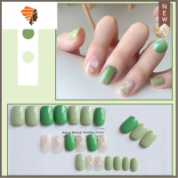 指甲贴片穿戴式美甲贴片夏季显白绿色小清新短款学生假指甲片成品 三维工匠 夏季贝壳短款 送美甲工具包