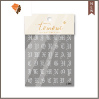 日式美甲哥特字母鎏金罗马字立体金银粉浮雕指甲贴纸3d复古镂空贴 三维工匠 to 085 鎏银美甲贴