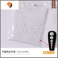 杨倩同款美甲配饰珍珠饰品网红指甲装饰品贴钻半圆平底珍珠钻 三维工匠 纯白半圆2.5mm [约1万颗]美甲贴