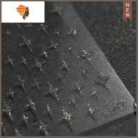 新款网红星芒美甲贴纸3D浮雕款立体鎏金银粉贴花背胶指甲DIY 三维工匠 星芒贴纸-银