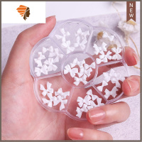 美甲饰品混搭蝴蝶结白色网红日式立体简约风指甲装饰贴钻配饰 三维工匠 白色树脂蝴蝶结混装 50颗美甲贴