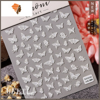 美甲浮雕贴纸毛衣雪花蕾丝巴洛克石膏蝴蝶心形星星3D指甲立体薄韧 三维工匠 to202(浮雕款)美甲贴