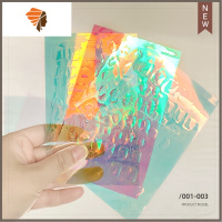 冰块美甲贴纸超薄极光方块椭圆爱心免裁剪指甲贴片网红同款幻彩甲 三维工匠 1号-3号各一张