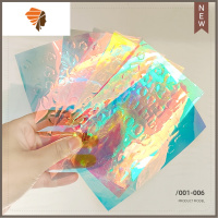 冰块美甲贴纸超薄极光方块椭圆爱心免裁剪指甲贴片网红同款幻彩甲 三维工匠 1号-6号各一张