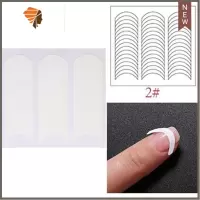 美甲饰品法式贴纸微笑波浪纹月牙爱心形贴指甲油辅助工具裸片24款 三维工匠 2#微笑月牙贴[4张带包装]美甲贴
