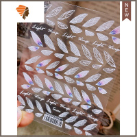 铁素美甲新款立体浮雕贴纸指甲蝴蝶翅膀羽毛贴画光之羽翼贴花 三维工匠 TS-306光明羽翼(平面款)美甲贴