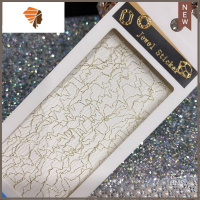 网红美甲奢华莎莉网丝蕾丝网状装金银饰品日系指甲贴纸网纱新款 三维工匠 金色网丝美甲贴