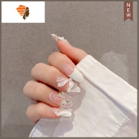 法式丝带假指甲片穿戴甲贴成品甲片贴新娘甲小红书抖音同款甲 三维工匠 268法式丝带美甲贴