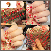 2送一烫金草莓小孩美甲贴花儿童指甲贴 防水儿童节礼物 三维工匠 烫金草莓5张 二送一