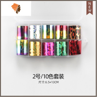 美甲星空贴纸七彩镭射渐变玻璃纸转印纸光疗甲油胶豹纹指甲饰品 三维工匠 2号星空贴纸套装美甲贴