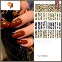 豹纹美甲贴纸网红指甲贴纸装饰2021秋冬防水3D持久可爱小图案 三维工匠 豹纹贴纸1452