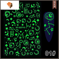新品万圣节派对夜光背胶指甲贴纸圣诞雪花蝴蝶火焰美甲贴纸 三维工匠 夜光贴纸01