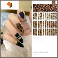 豹纹美甲贴纸网红指甲贴纸装饰2021秋冬防水3D持久可爱小图案 三维工匠 豹纹贴纸1456