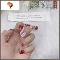 假指甲贴片成品 ins风豆沙油画郁金香 穿戴新娘孕妇定制手工美甲 三维工匠 M码16-12-13 -12 -9 豆美甲贴