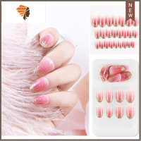 美甲成品指甲贴片拆卸ins新娘穿戴式果冻胶持久甲片延长仙女日系 三维工匠 22#美甲贴