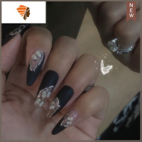 穿戴式美甲成品高级感网红同款夏季贴指甲自粘指甲贴片仙气ins风 三维工匠 [新款]手绘蝴蝶胶剂款(胶水+搓美甲贴