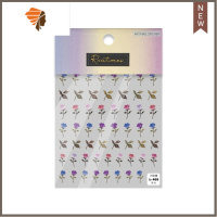 美甲玫瑰tomoni薄韧指甲日系彩色背胶新款花朵小玫瑰花园 三维工匠 469#小玫瑰美甲贴