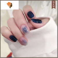 鸳鸯腮红中长芭蕾甲型指甲贴片秋冬款穿戴甲美甲成品假指甲可拆卸 三维工匠 星空晕染美甲贴