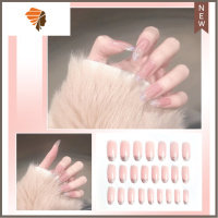 美甲贴片裸银闪粉咖色少女美甲指甲片假指甲可拆卸成品持久穿戴式 三维工匠 粉红色 M4
