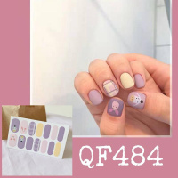 Snoopy纸女卡通维尼熊小清新指甲贴纸3d防水持久指甲贴片 三维工匠 QF484四张美甲贴