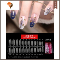 点点c弧短款磨砂透明超薄无痕延长光疗甲片指甲半全贴美甲店专用 三维工匠 288片无痕超薄磨砂尖头 红盒美甲贴