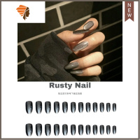 Rusty Nail 生锈钉 blingbling晶石猫眼穿戴式美甲贴24片可卸成品 三维工匠 甜酷系-黑曜石