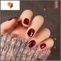 蝴蝶假指甲贴片可拆卸美甲成品网红果冻胶穿戴显白猫眼假指甲贴片 三维工匠 桔红色 酒红色猫眼美甲贴