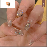 杨倩同款假指甲贴片可拆卸2021新款网红仙气穿戴式日系美甲片成品 三维工匠 藕色 爆闪碎钻美甲贴