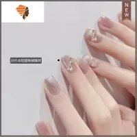 假可拆卸美甲成品穿戴甲晶石猫眼蝴蝶甲片手工美甲短款女 三维工匠 猫眼蝴蝶结美甲贴