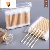 双头棉签掏耳化妆家用棉花棒木棒一次性小头细尖头耳朵勺清洁棉棒 三维工匠化妆棒
