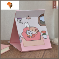 台式化妆镜桌面可立大号折叠小镜子女便携宿舍学生纸镜随身梳妆镜 三维工匠美妆镜