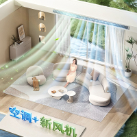 美的中央空调智能家电3匹全直流变频享新风管机一拖一家用3p空调双混动空调KFR-75T2W/B3N8-XF(1)Ⅲ