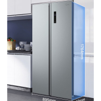 [618必抢]美的 BCD-558WKPM(E) 558升变频对开双开门智能家电风冷无霜 钛钢灰-星烁家用冰箱