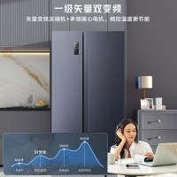 海信(Hisense)BCD-611WFK1DPQ对开门冰箱超薄双门611升大容量变频一级能效节能省电风冷无霜智能净味