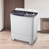 小鸭牌(XIAOYAPAI)双桶双缸洗衣机半自动 10KG大容量宿舍租房家用 老式双缸洗衣机 WPH10005ST透明黑