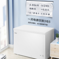 海尔(Haier)300升家用卧式冰柜 冷柜 小冰箱 大冷柜 减霜80% 断电保护 一级能效 BC/BD-300GHD